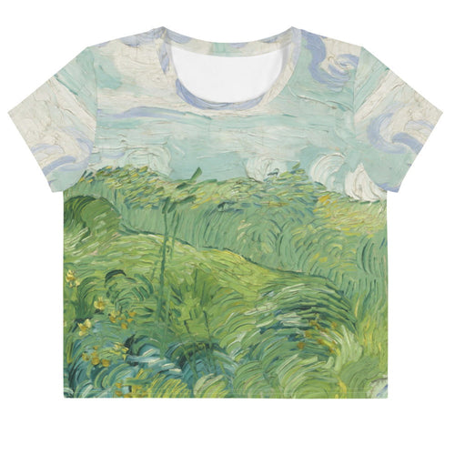 Galartsy Van gogh green field crop top