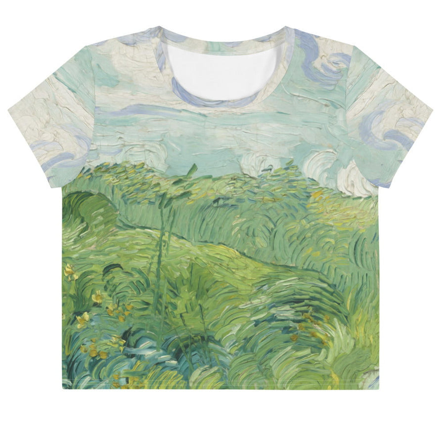 Galartsy Van gogh green field crop top