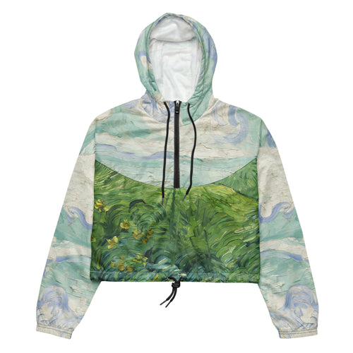 Galartsy Van Gogh Green Field cropped windbreaker