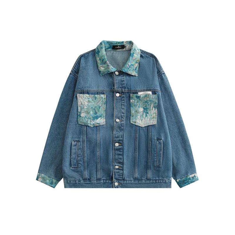 Galartsy Van Gogh inspired Pocket Denim Jacket