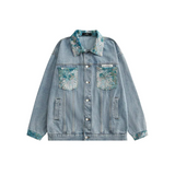 Galartsy Van Gogh inspired Pocket Denim Jacket, view 2