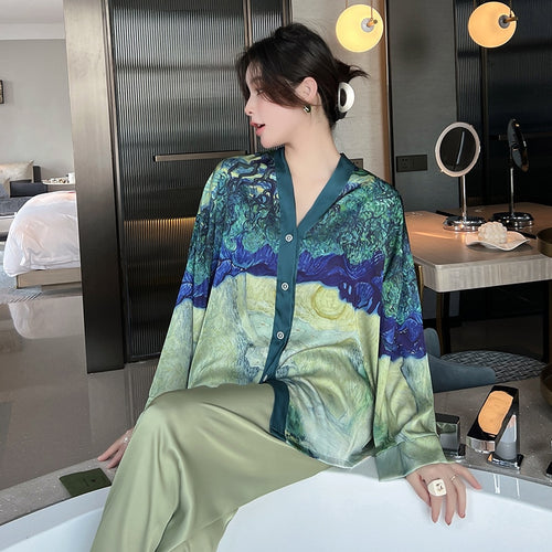 Galartsy Van Gogh inspired silky pajamas