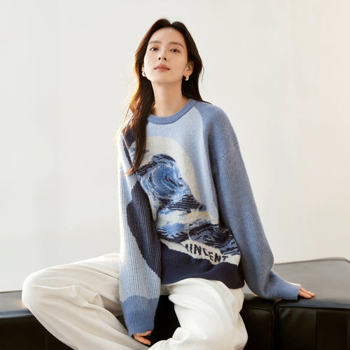 Galartsy Starry Night Knit Sweater