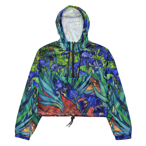 Galartsy Van Gogh Irises cropped windbreaker