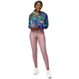 Galartsy Van Gogh Irises cropped windbreaker, view 3