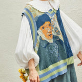 Galartsy Van Gogh Knit sweater vest, view 4