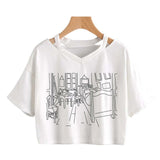 Galartsy Van Gogh line art Cropped t-shirts, view 2