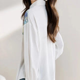 Galartsy Van Gogh Painting Button Up Blouse, view 3