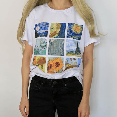 Galartsy Van Gogh paintings grid - Unisex tshirt