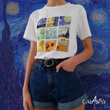 Galartsy Van Gogh paintings grid - Unisex tshirt, view 2