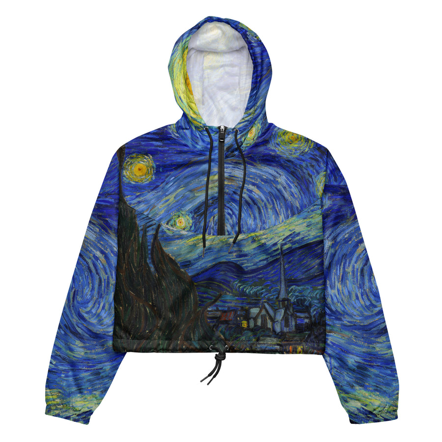 Galartsy Van gogh Starry Night cropped windbreaker