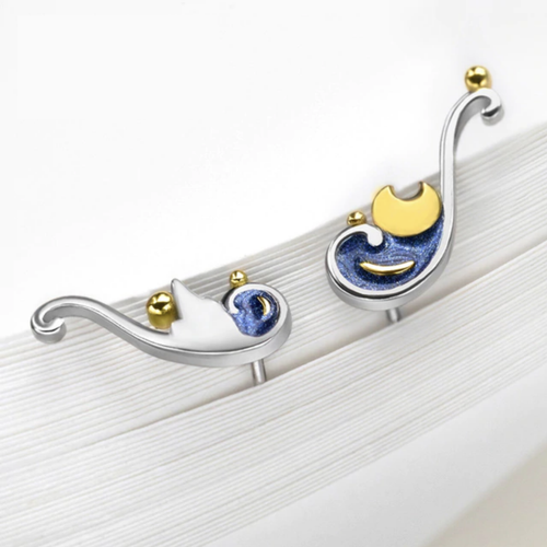Galartsy Van Gogh Starry Night inspired Earring