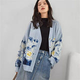Galartsy Van Gogh Starry Night Knitted Cardigan sweater, view 4