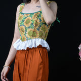 Galartsy Van Gogh Sunflower Tapestry Corset top, view 4