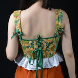 Galartsy Van Gogh Sunflower Tapestry Corset top, view 5
