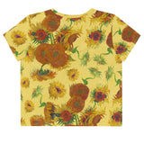 Galartsy Van gogh sunflowers crop top, view 2