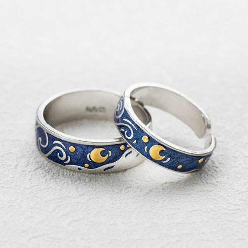 Galartsy Van Gogh The Starry Night Couple Rings
