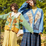 Galartsy Van Gogh Vintage Cardigan Knit Sweater, view 2