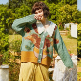 Galartsy Van Gogh Vintage Cardigan Knit Sweater, view 3