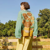 Galartsy Van Gogh Vintage Cardigan Knit Sweater, view 4