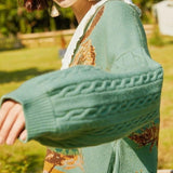 Galartsy Van Gogh Vintage Cardigan Knit Sweater, view 5