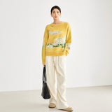 Galartsy Van Gogh Wheat Field Mohair Knit Sweater, view 2