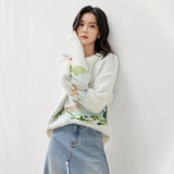 Galartsy Van Gogh Wheat Field Mohair Knit Sweater, view 4