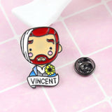Galartsy Vincent Van Gogh Enamel Pin portrait Badge, view 2