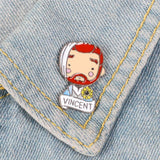 Galartsy Vincent Van Gogh Enamel Pin portrait Badge, view 3