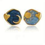 Galartsy Van gogh inspired Asymmetric Earrings, view 3