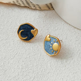 Galartsy Van gogh inspired Asymmetric Earrings, view 4