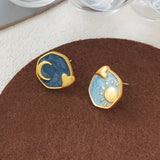 Galartsy Van gogh inspired Asymmetric Earrings, view 6