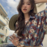 Galartsy Vintage Botanical Chiffon Blouse, view 2