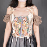 Galartsy Vintage Art nouveau Corset Tank Tops, view 3