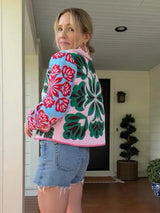 Galartsy Vintage Floral Quilted Jacket, view 3
