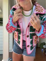 Galartsy Vintage Floral Quilted Jacket, view 4