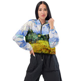 Galartsy Wheat Field with Cypresses cropped windbreaker, view 4