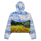 Galartsy Wheat Field with Cypresses cropped windbreaker, view 6