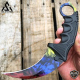 GELSHADOW 7.5" CSGO Combat Knife Fixed Blade Hawkbill Neck Doppler NEW-GS143, view 3