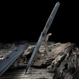 GELSHADOW 9.4in Tactical Fixed Blade Knife with Sheath, Tea Needle 440C Stainless Steel-GS89, view 3