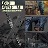 GELSHADOW 9.4in Tactical Fixed Blade Knife with Sheath, Tea Needle 440C Stainless Steel-GS89, view 5