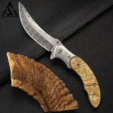 GELSHADOW Damascus Steel Croissants Folding Knife Machete-GS30, view 3