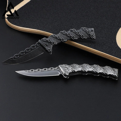 GELSHADOW Embossed Chain Folding Knife-GS27