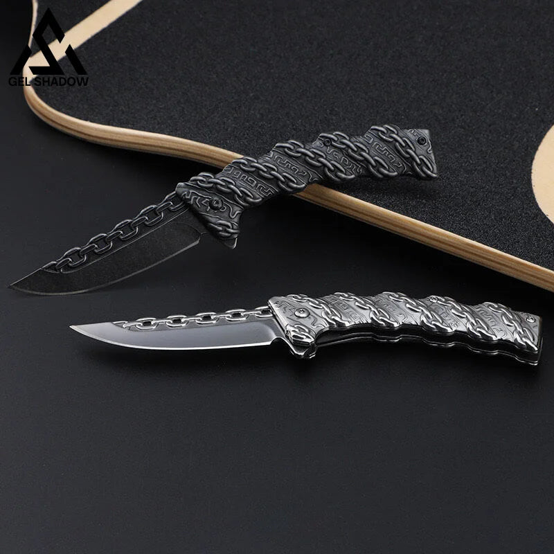 GELSHADOW Embossed Chain Folding Knife-GS27