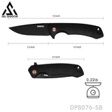 GELSHADOW Folding Pocket Knife with D2 Steel, G10 Handle & Ball Bearing Flipper-GS17, view 2