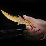 GELSHADOW Portable folding knife with gold dragon relief design-GS14, view 6