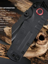 GELSHADOW GS191 ARTISANCUTLERY Tactical Knife Proponent Subsize (1820PS) D2 Steel Black PVD Blade with G10 Handle, view 5