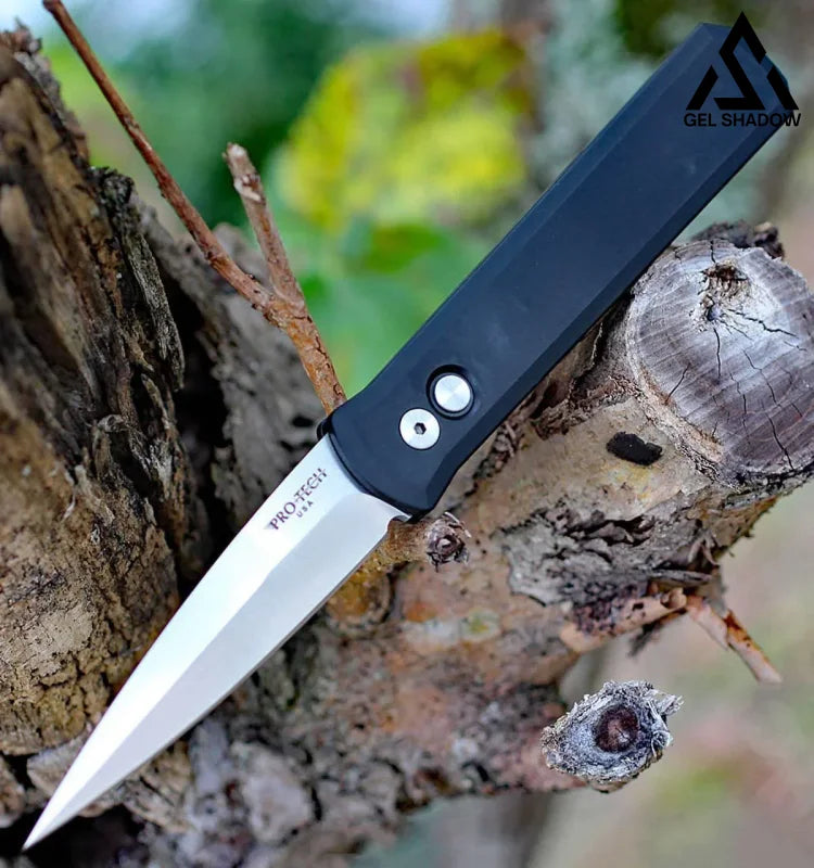 GELSHADOW GS218 Pro-Tech 921-SATIN Godfather Auto Black Handle Knife