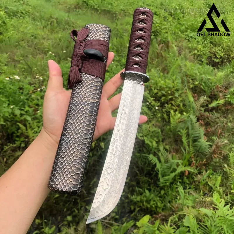 GELSHADOW Katana VG10 Ninja Samurai Damascus Hunting Knife-GS113