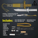 GELSHADOW Large Hunting Knife Bowie Sharp Fixed Blade Camping Military Outdoor Survival Set-GS87, view 4